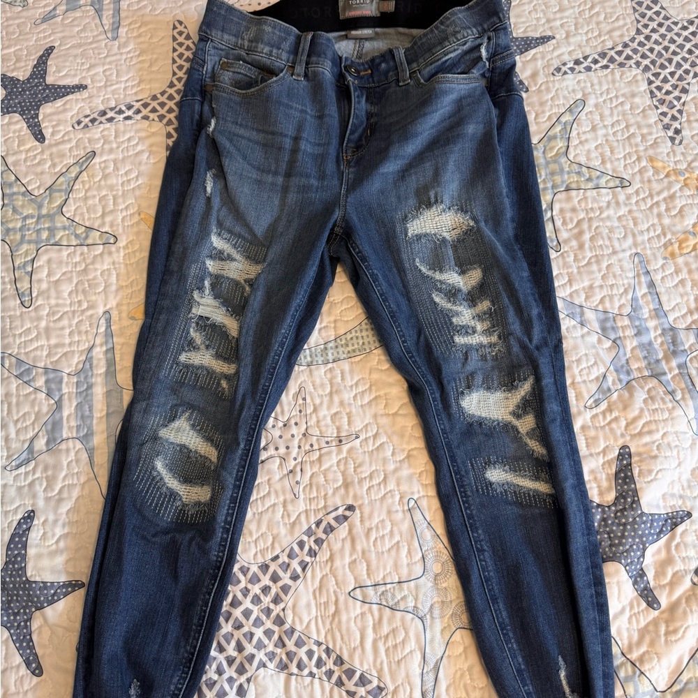 Torrid Brand Distressed Blue Jeans